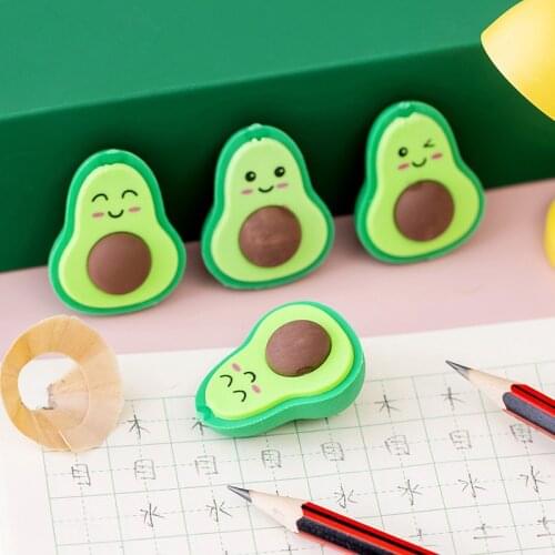 5Pcs/lot Cute Kawaii Avocado Eraser Student Stationery School Office Supplies
