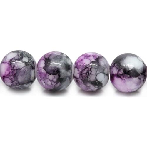 Glass Loose Beads Round PinkDrawbench About 8mm Dia,Hole: Approx 1mm,80cm(31 4/8"),1 Strand(Approx 105 PCs/Strand) new