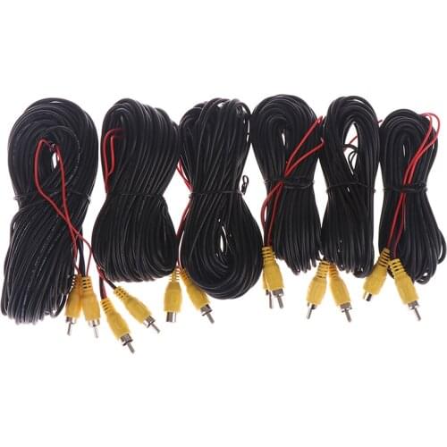 RCA Male Female Car Reverse Rear View Parking Camera Video Extension Cable Cord 6 10 15 20 Meters