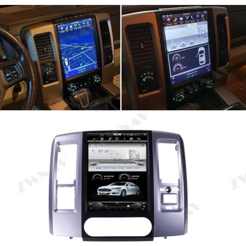 Tesla Style Vertical Screen For Dodge RAM 1500 2500 2008+ Android 9 Video Player GPS Navigation Auto Audio Stereo Radio Receiver