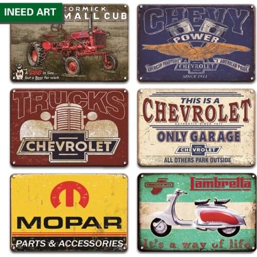 Vintage Decorative Auto Garage Metal Tin Sign Retro Gas Oil Station Wall Stickers Iron Plate Home Decor Wall Poster