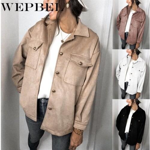 WEPBEL Winter Coats Women Short Jackets Casual New Single Breasted Outerwear Deerskin Velvet Lamb Wool Thicken Cotton Tops Women