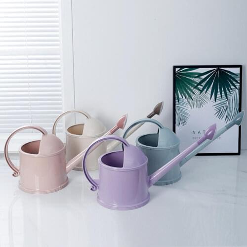 1Pcs 3.5L Solid Color Plastic Shower Flower Home Gardening Watering Pot Long Mouth Retro Watering Can Plant Watering Tools