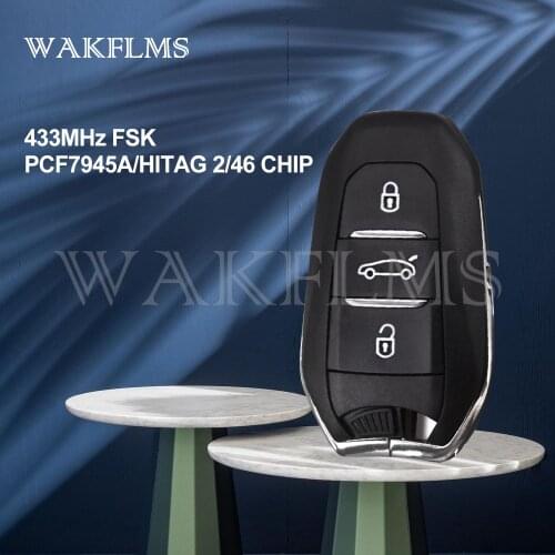 3 Buttons Smart Key 433mhz Keyless For PEUGEOT 308 508 CITROEN C4 DS4 DS5 2010 2012 2014 2015 2016 7945 chip 96742552ZD