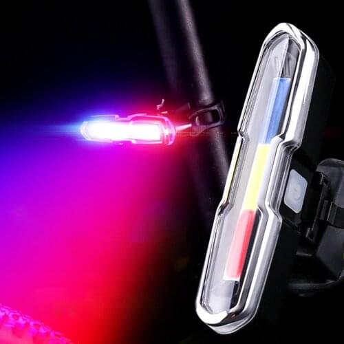500mAh 15LM 1W COB Bicycle USB Rechargeable LED Bike Taillight Cycling Lamp Rear Light Bicycle Waterproof Warning MTB Tail Lamp