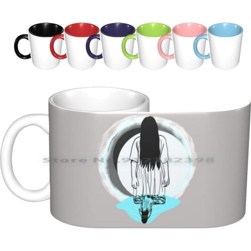 7days Ceramic Mugs Coffee Cups Milk Tea Mug The Ring Ring Samara Horror Classic Horror Scary Movie Halloween Seven Days Movie