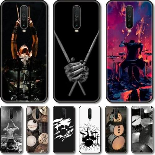 Drums rock Phone Case For Redmi 10 9 8 7 6 GO S C T PRO Note 5G Black Cover TPU