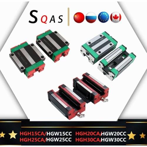 Fast deliver size same as HIWIN 4pcs HGH15CA /HGW15CC /HGH20CA/HGW20CC/HGH25CA/HGW25CC/HGH30CA/HGW30CC block slides for CNC