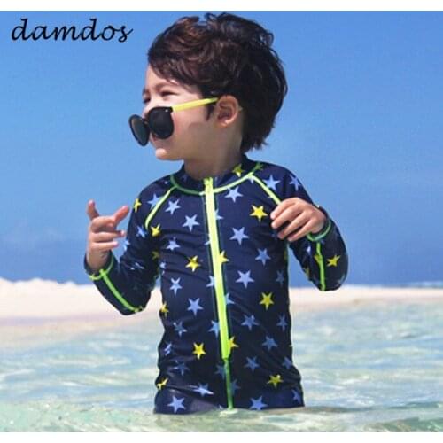 Kids Swimwuit Boys Swimwear Children Swimsuit Wear Shorts Cover-up Clothes BeachSuit Two-Piece UPF50+ Dress Sunscreen