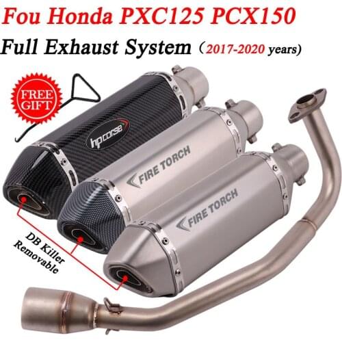 For Honda PCX125 PCX150 125 150 2017-2020 Full System Motorcycle Exhaust Modified Muffler DB Killer Front Middle Link Pipe