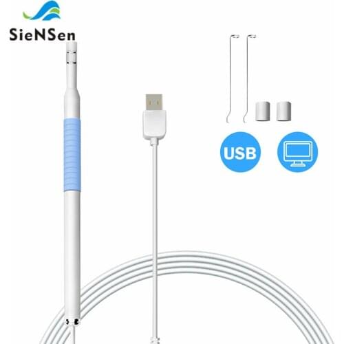 SieNSen Endoscope High-definition Visual Ear Spoon 5.5mm Otoscope Inspection Mini USB Camera Borescope for PC Computer