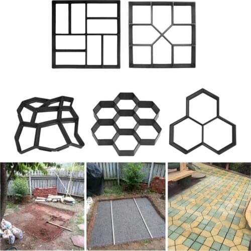 Concrete Molds Path Maker Mold DIY Reusable Concrete Paving Mold Cement Brick Mold Stone Garden Floor Road Pave Scraper Trowel