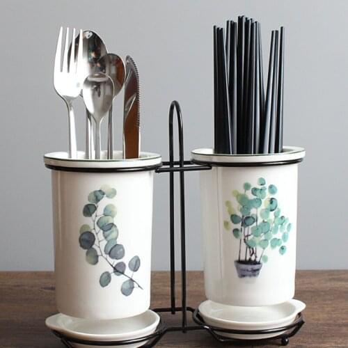 Ceramic Chopstick Holder Household Drain Chopstick Holder Storage Rack Chopstick Box Creative Simple Table Decoration