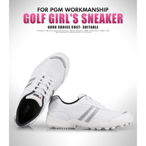 PGM Women Golf Shoes Anti-slip Breathable Golf Sneakers Ladies Super Fiber Waterproof Shoes Outdoor Sports Leisure Trainers