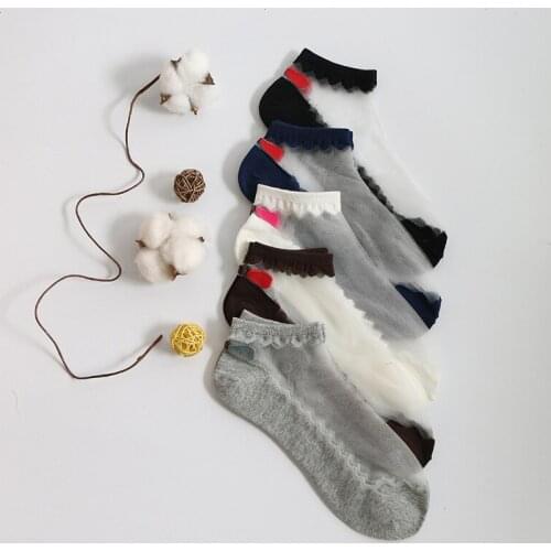 Summer Transparent Socks Harajuku Japanese Pink Socks Womens Clothing Streetwear Crazy Socks