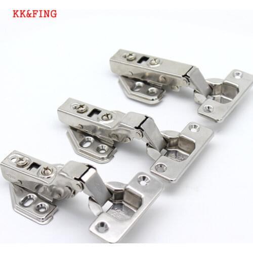 KK&FING Stainless Steel Hydraulic Cabinet Hinges Kitchen Cupboard Door Hinge Damper Buffer Soft Close For Furniture Hardware