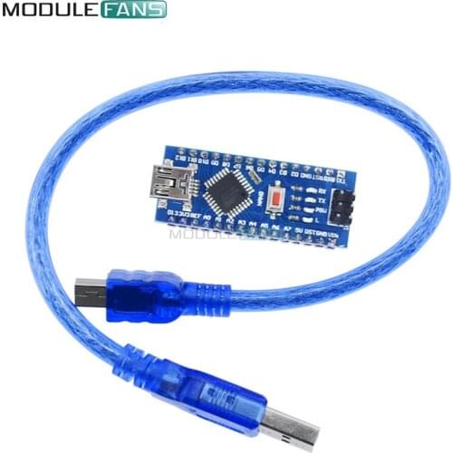 2pcs Nano V3.0 3.0 Mini USB Driver ATmega328 ATmega328P 5V Micro Controller Board CH340 For Arduino Usb Cable Replace FT232RL