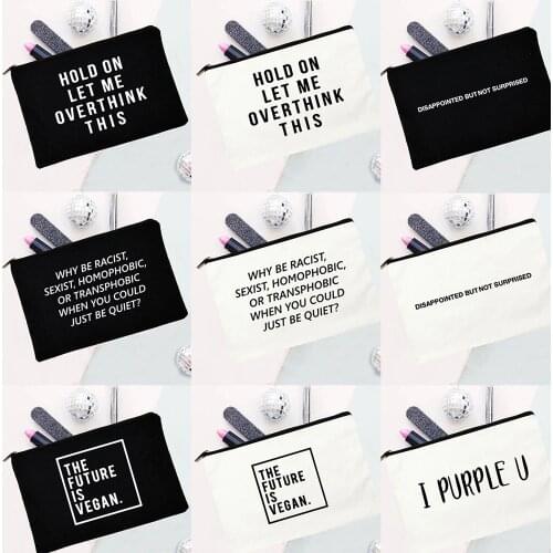 Fashion Reusable Cosmetic Bag Women Makeup Case Handbag Harajuku Vintage Travel Bags Teacher Student Pencil Bags Zipper Pouch