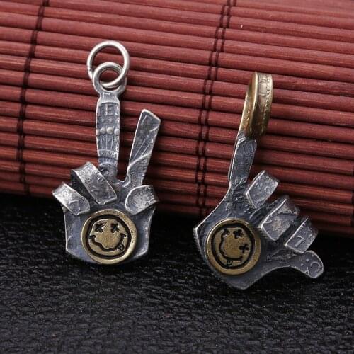 S925 Sterling Silver Jewelry European Classic Popular Personality Creative Men And Women Pendant Finger Necklace Pendant