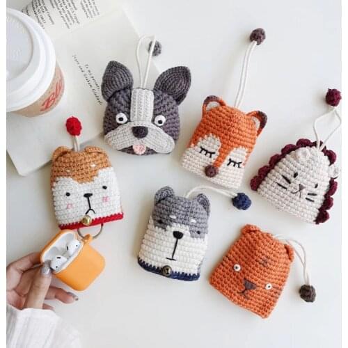 Soft Cute Knitting Wool Case Cover for Wireless Headphone Box Case Skin Protector AirPod Earphone Charger Cover
