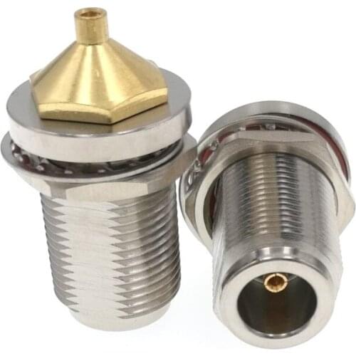 N Female Nut Bulkhead Semi-Rigid RG405 0.086" RF Connector