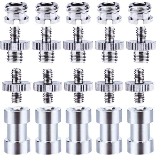 1/4 Inch and 3/8 Inch Converter Threaded Screws Adapter Mount Set for Camera/Tripod/Monopod/Ballhead/Light Stand/Shoulder Rig