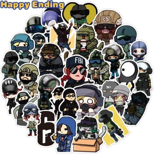 50pcs/Set Tom Clancy Series Rainbow Six Game Stickers For Motorcycle Skateboard Bicycle Laptop Luggage Guitar Phone Toy Sticker