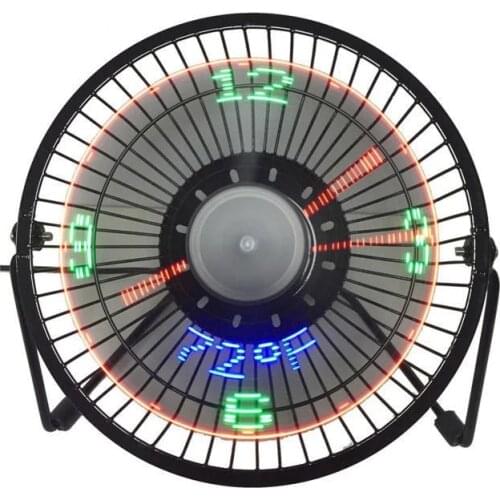 New Hot Selling USB LED Clock Mini Fan With Real Time Temperature Display Desktop 360 Cooling Fans For Home Office Summer