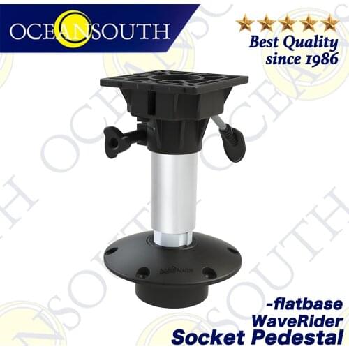 Oceansouth Waverider Socket Pedestal Flat Base Aluminium Anodised Shaft Swivel Top Adjustable Height For Standard Boat Seats