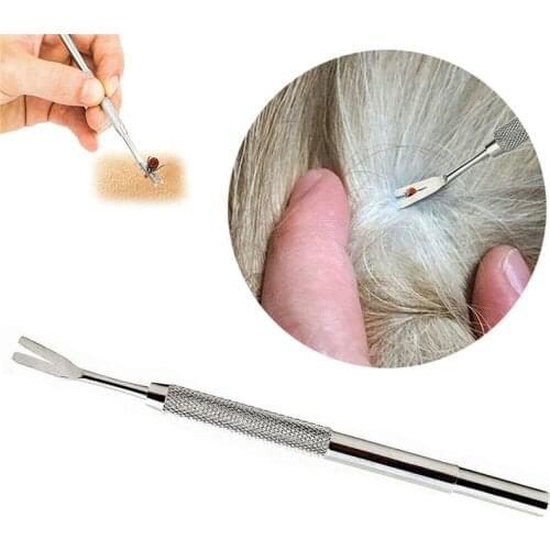 Stainless Steel Pet Dog Flea Remover Tick Removal Tool Stainless Steel Double Head Fork Tweezers Clip Dogs Cat Puppy Supplies