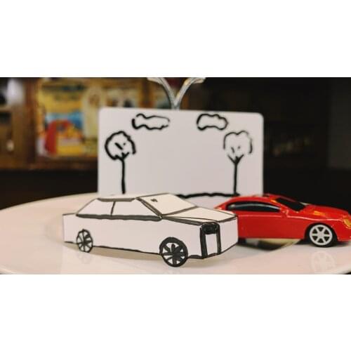 Appearing Car by Hyde Ren Magic Tricks Card to Paper Car Magician Close Up Street Illusions Gimmicks Mentalism Props Funny Kids