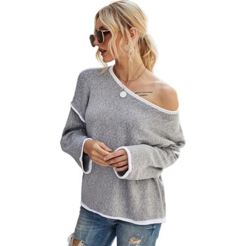 Women Chunky Knit Pullover Long Sleeve Loose Sweatshirt Jumper New sweater round neck sweater loose large size women
