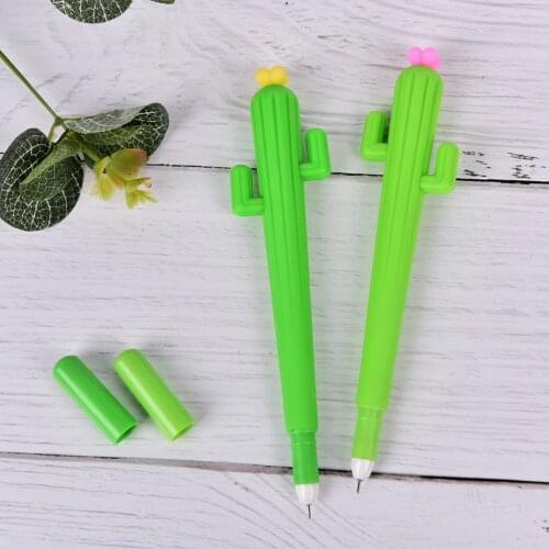 Length15.5cm Green Cactus With Flower Gel Ink Pen Promotional Gift Stationery School & Office Supply