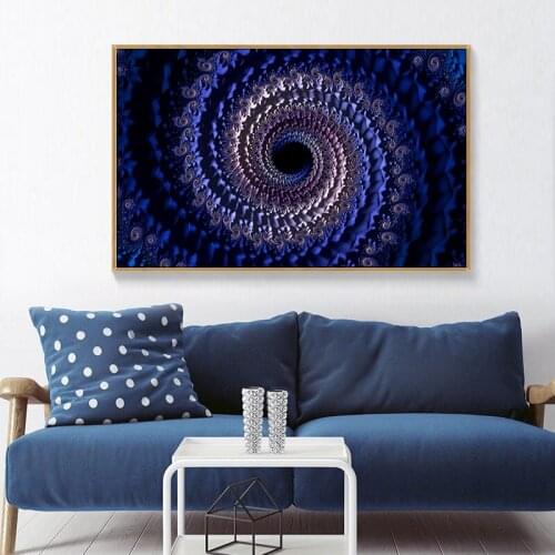 Modern Stunning Abstract Colorful Fractal Painting Prints on Canvas Wall Art Decorative Picture for Living Room Decor No Frame