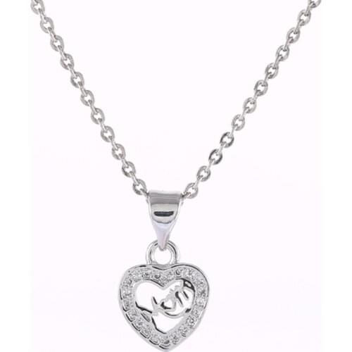 Bijoux Mothers Gift Shining Zircon Mom Letter In Heart Necklace Women Accessories Handmade Chain Necklaces Pendants Diy Chokers