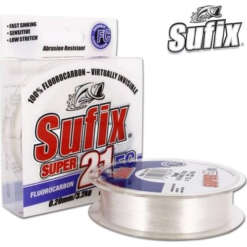 SUFIX SUPER 21FC 150M Super Strong True Fluorocarbon Fishing Line Carbon Line Front Wireway Transparent Monofilament