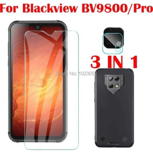 3-in-1 Case + Camera Tempered Glass On For Blackview BV9800 6.3 Screen Protector Glass For Blackview BV9800 Pro