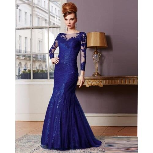 Vestido Mae Da Noiva Longo Royal Blue Chiffon Sexy Mother Of The Bride Lace Dresses 2014 Online Godmother Dress Godmother