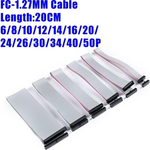 1.27MM pitch FC-6/8/10/14/16/20/40/50 PIN 30CM JTAG ISP DOWNLOAD CABLE Gray Flat Ribbon Data Cable FOR DC3 IDC BOX HEADER