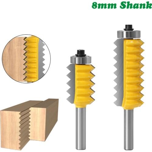 1PC 8MM Shank Milling Cutter Wood Carving Finger Joint Glue Milling Cutter Raised Panel V joint Router Bits Wood Tenon Woodwork