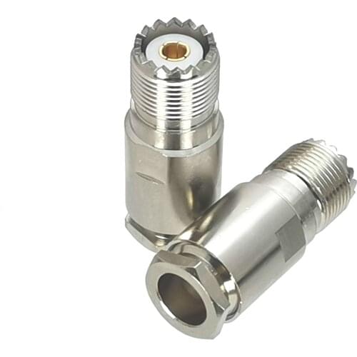 10Pcs Connector UHF SO239 Female Jack Clamp RG8 LMR240 RF Adapter Coaxial High Quanlity