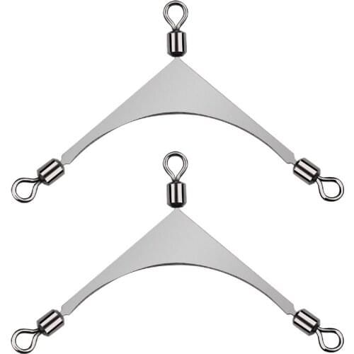 10pcs/Lot American 3 Way Stainless Steel Fishing Jig Head Swivels Rolling Pole Connector Tackle Swivel Fishing Accessories