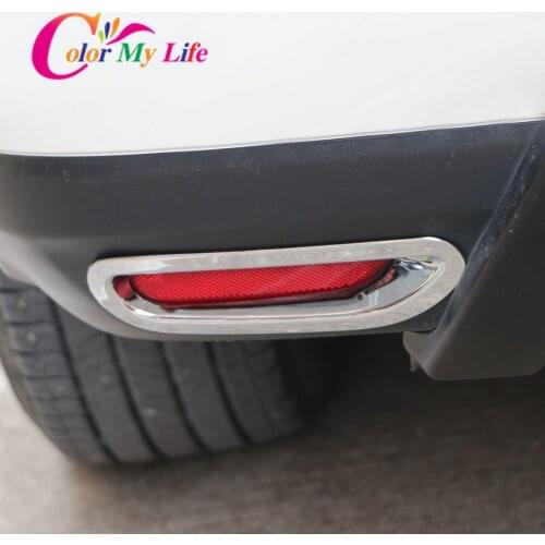 2Pcs Chrome Car Rear Fog Light Lamp Covers Trim ABS Lamp Hoods Cover For Nissan X-trail Xtrail T32 Rouge 2013 - 2017 Accessories