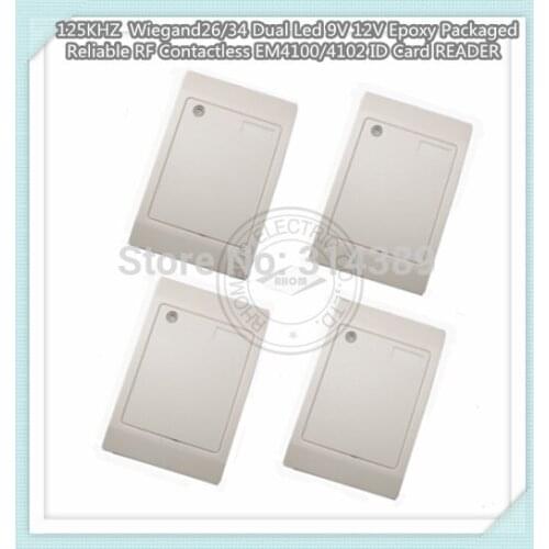 Freeshiping!!4 pcs/lot 125Khz,wiegand26/34 dual Led 9V 12V epoxy packaged Reliable RF contactless EM4100/4102 ID card READER