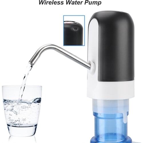 Electric Water Pump Automatic Water Dispenser USB Rechargeable With Blue LED Light Wireless Barreled Water Pumping Device
