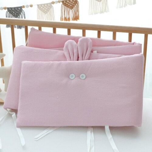 Baby Nursery Nordic Stars Design Baby Bed Thicken Bumper One Piece Baby Crib Liner Detachable Breathable Crib Fence Cloth