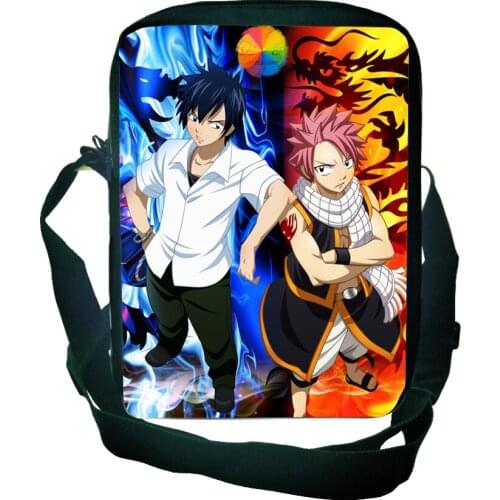 Women Fairy Tail Shoulder Bag Canvas SchoolBag Cosplay Mini Messenger Bag cartoon Crossbody Bag Anime School Bags Men Purse