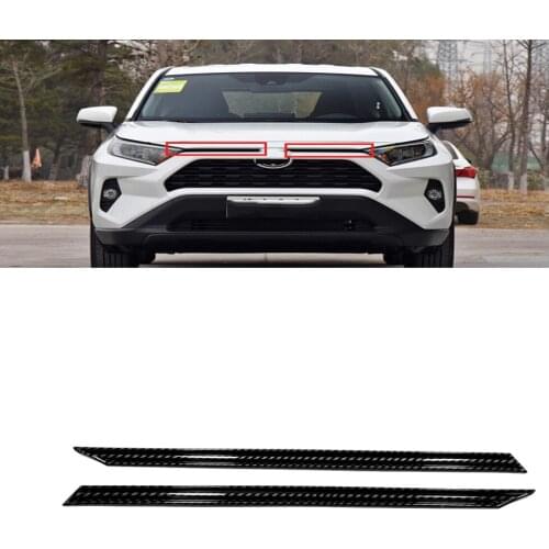 For Toyota RAV4 RAV 4 2019 2020 Chrome Front Grills Decorative Cover Frame Trim Grilles Decoration Strip Moldings accessories