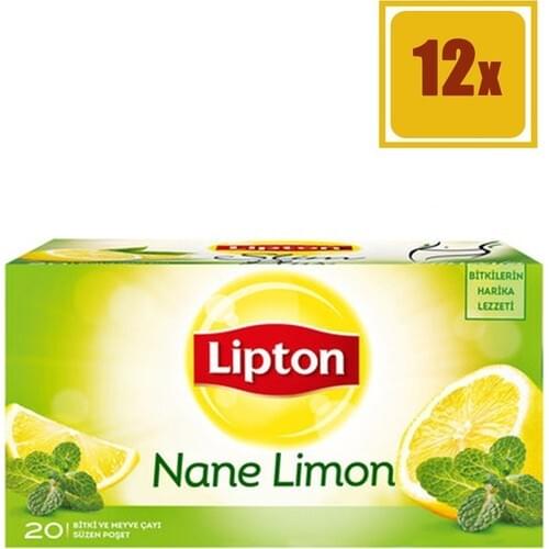 PERFECT DRINK Lipton Glass Bag Herbal and Fruit Tea Mint Lemon Set of 20 12 FREE SHİPPİNG