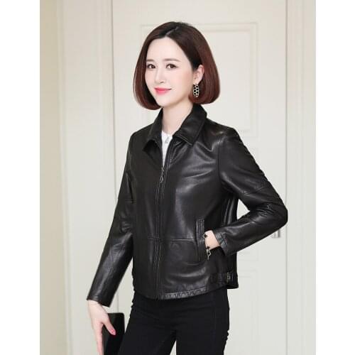 High-Quality Jacket Leather Womens 2021 New Spring And Autumn Casual Sheepskin Short Coat